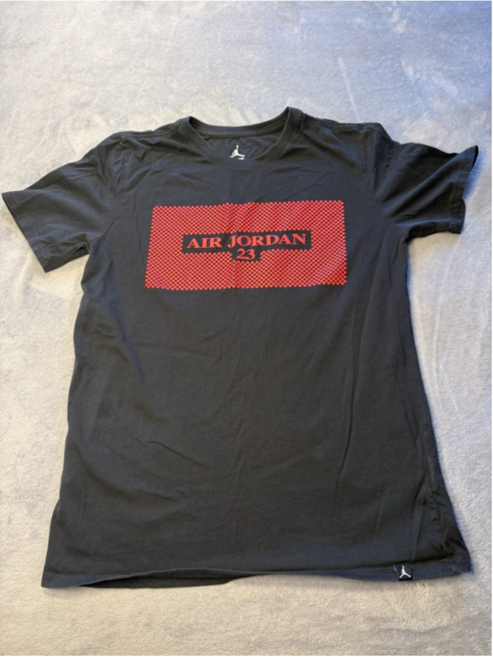 Nike Air Jordan Shirt Adult Mens Black/Red Crew Neck Tee Big Logo Size Medium